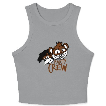 Discover Monkey Chimpanzee Party Animals Crew Team Friends Crop Tank Top