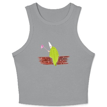 Discover Crawly Gnome Tiny Green Wizard, Funny Green Gnome Crop Tank Top