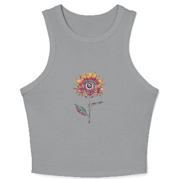 Discover Weirdcore Aesthetic Flower Human Eyeball Strangeco Crop Tank Top