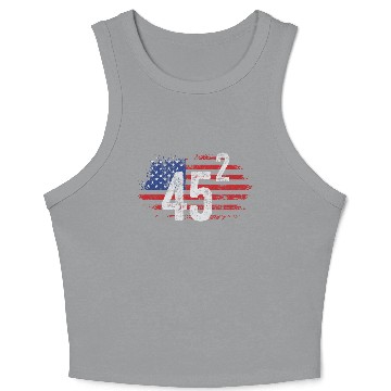 Discover Trump 45 Squared Two Terms Election American Crop Tank Top