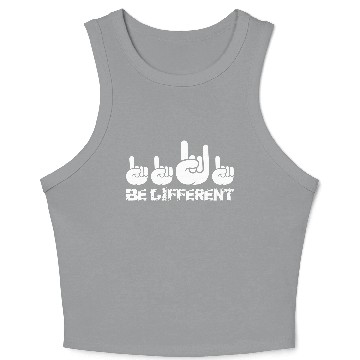 Discover 4 Be Different Heavy Metal Hard Rock Hand Gestures Crop Tank Top