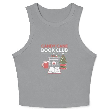 Discover Bookish Christmas Candy Cane Book Club Bookish Crop Tank Top