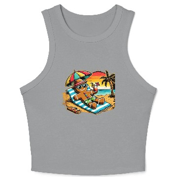 Discover Gingerbread Man Relaxing on the Beach Crop Tank Top