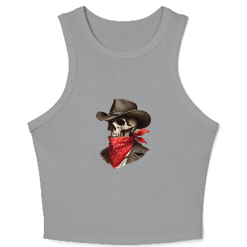 Discover Cowboy Skeleton Skull Bandit Crop Tank Top