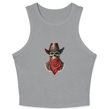 Discover Outlaw Cowboy Skull Crop Tank Top