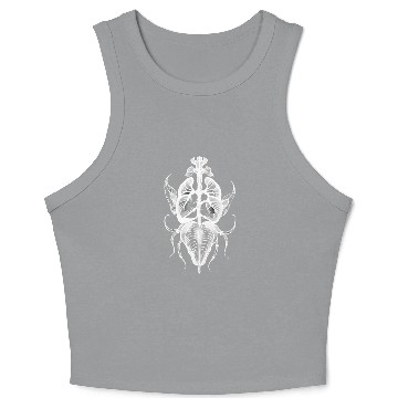Discover Surreal Insect Anatomy White Ink Crop Tank Top