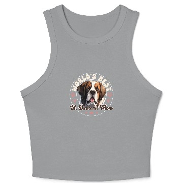 Discover Saint Bernard Groovy St. Bernard Mom Crop Tank Top