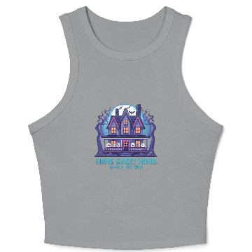 Discover 8 Bit Haunted House 01 Crop Tank Top