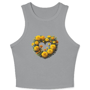 Discover Marigold Flowers Crop Tank Top