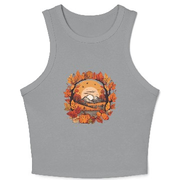 Discover Autumn leaves falling design Crop Tank Top