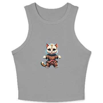 Discover Feline Warrior: The Kung Fu Cat Crop Tank Top
