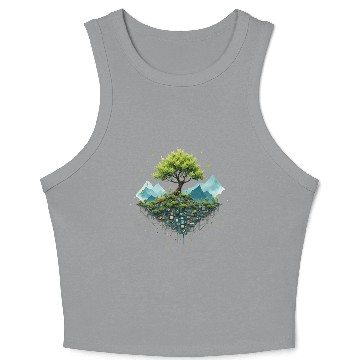 Discover Tree and Technology Crop Tank Top