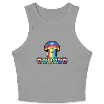 Discover Trippy Rainbow Mushroom Mushies Crop Tank Top