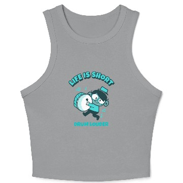 Discover Retro cartoon drummer Crop Tank Top