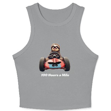 Discover Sloth Racing 100 Hours a Mile Cute Sloth Design Crop Tank Top