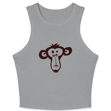 Discover Sad Confused Monkey Head Funny Bored Primate Face Crop Tank Top