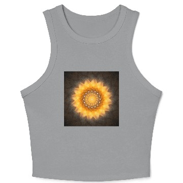 Discover Geometric Sunflower Mandala Art Print Crop Tank Top