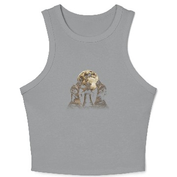 Discover Great Dane Dog Howling Moon Crop Tank Top