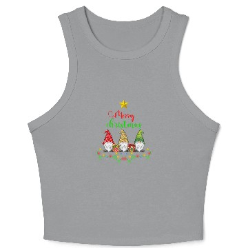 Discover Gnomes Christmas Tree Funny Xmas Holidays Crop Tank Top