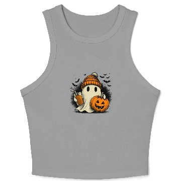 Discover Hipster Ghost Trick or Treat Crop Tank Top