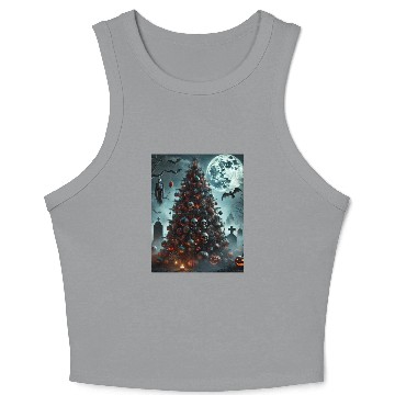 Discover Halloween tree Crop Tank Top