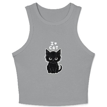 Discover I love cat Crop Tank Top