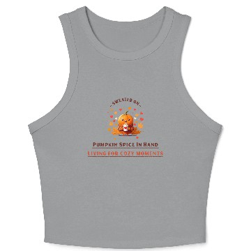 Discover sweater on, pumpkin spice in hand Crop Tank Top