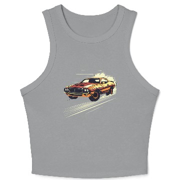 Discover Classic Muscle Car in Action Crop Tank Top