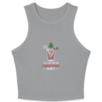 Discover Filled With Christmas Spirit Festive Drink Design Crop Tank Top