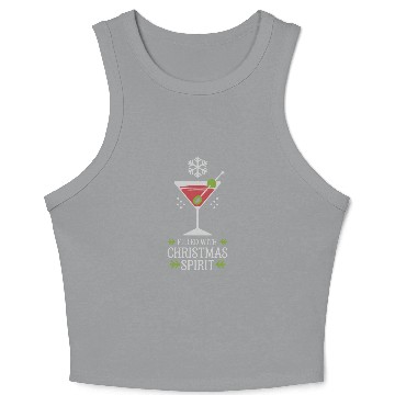 Discover Filled With Christmas Spirit Festive Cocktail Crop Tank Top