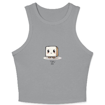 Discover Cute Chibi Kawaii Tofu Crop Tank Top