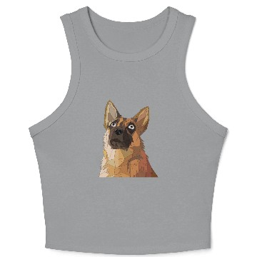 Discover Geometric German Shepherd Dog Art Crop Tank Top