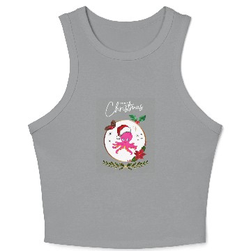 Discover Octopus Holiday Cheer Festive and Fun Crop Tank Top