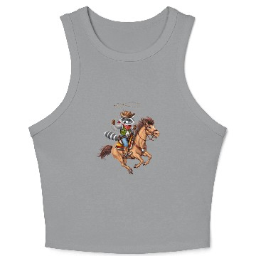 Discover Raccoon Cowboy Rodeo Crop Tank Top