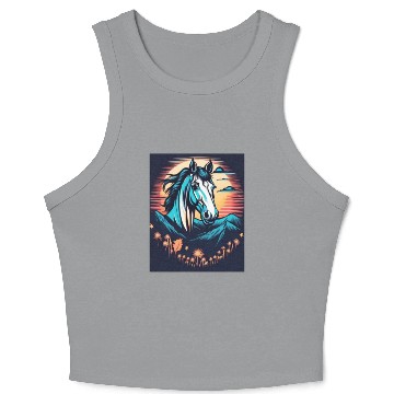 Discover horse print Crop Tank Top