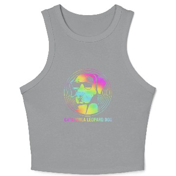 Discover Funny Catahoula Leopard Dog With Sunglasses Crop Tank Top