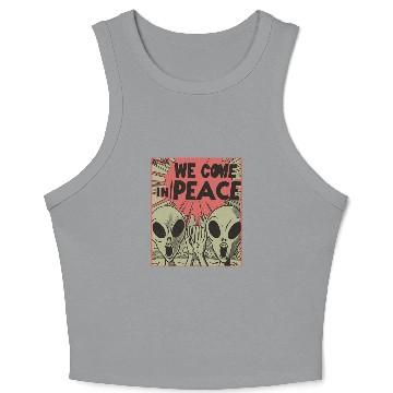 Discover Vintage Alien Invasion in Peace Crop Tank Top