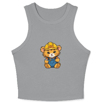 Discover baby lion as construction worker Crop Tank Top
