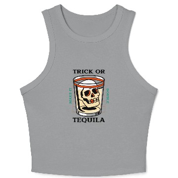 Discover Halloween - Trick or tequila. Crop Tank Top