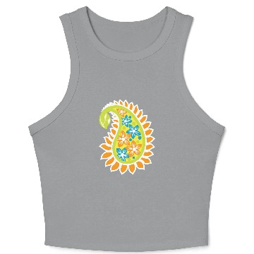 Discover Vibrant Floral Paisley Pattern Crop Tank Top