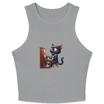 Discover Piano Prodigy Cat Crop Tank Top