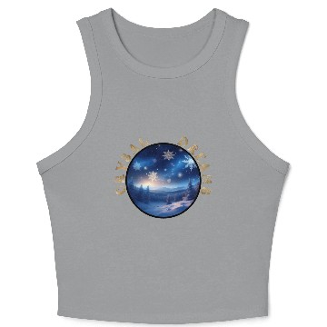 Discover Crystal Dreams - A Winter Wonderland Crop Tank Top