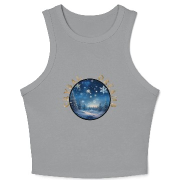 Discover Winter's Embrace - A Crystal Clear Dream Crop Tank Top