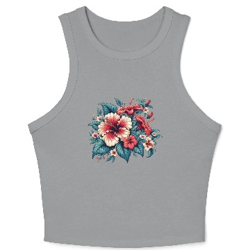 Discover Tropical Hibiscus Bloom Crop Tank Top