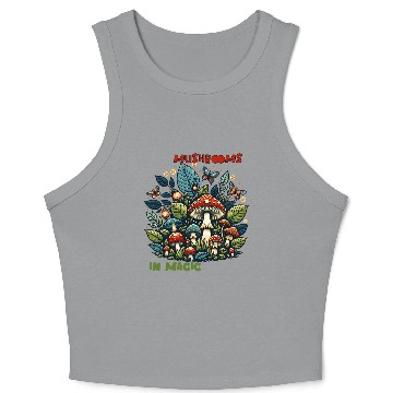 Discover Mushroom in Magic Design Crop Tank Top