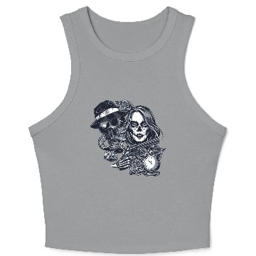 Discover Chicano Street Art Graphic Crop Tank Top
