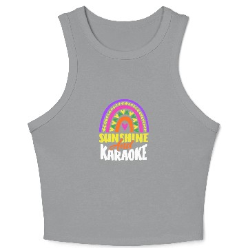 Discover Sun And Karaoke Rainbow Heart Crop Tank Top