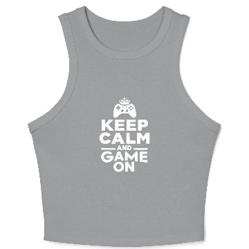 Discover Keep Calm and Game On Crop Tank Top