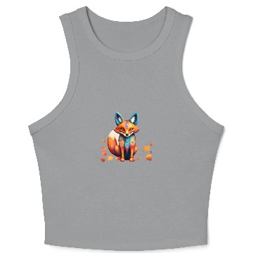 Discover Fall Fox Alebrije Crop Tank Top
