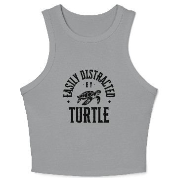 Discover Easily Distracted by Turtle Crop Tank Top